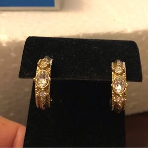 Elegant Gold and SilverTone Half Hoop Earrings